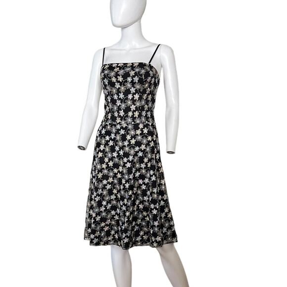 Helen Wang y2k Vintage Floral Embroidered A-Line Spaghetti Strap Dress US 2 - Picture 2 of 5